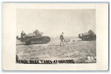 c1910's French Baby Tanks At Soissons WWI RPPC Photo Unposted Antique Postcard picture