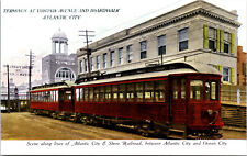 Atlantic City New Jersey Railway Postcard Trolley Interurban Tram RPPC Reprint picture