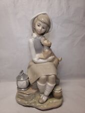 Rare Lladro Girl With Scottish Terrier And Lamp Figurine picture