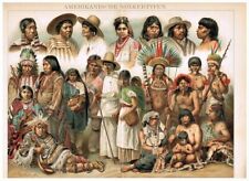 American Ethnic Groups: Old Chromo Lithograph. Decorative, 1898 o picture