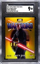 Darth Maul 2023 Topps Finest Star Wars Finest Warriors Gold Refractor /50 SGC 9 picture
