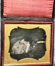 1840s Post Mortem Daguerreotype Photo of a Man in Profile - Plumbe Case? picture