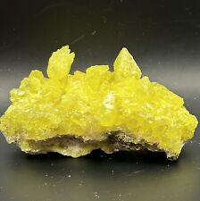 Superb Etched Gemmy Sulfur Clusters  El Desierto Mine, Potosi, Bolivia Cabinet picture