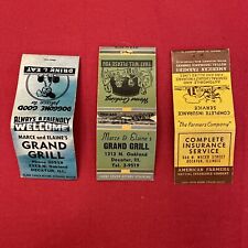 3 Vintage matchbook Marce & Elaine’s GRAND GRILL decatur il American Farmers ins picture