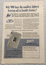 Vintage 1954 Zenith Hearing Aids Original Print Ad Full Page - Only $100 Buys picture