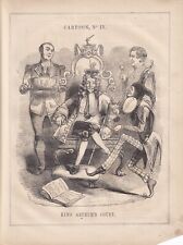 1843 Punch Cartoon  4 King Arthur's Court Robert Peel Twaddle picture