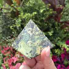 Green Yellow Serpentine Pyrite Pyramid Natural Crystal Decor Stone picture