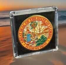 Great State of FLORIDA State Seal Colorized Collectible Challenge Coin W CASE picture