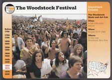 THE WOODSTOCK MUSIC FESTIVAL 1969 Photo GROLIER STORY OF AMERICA CARD picture