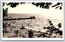 Pulaski New York~Beach Scene At Selkirk Shores State Park~1940s RPPC picture