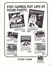 VINTAGE AD SHEET #3535 - 1979 MILTON BRADLEY GAMES - SIMON - MICROVISION picture