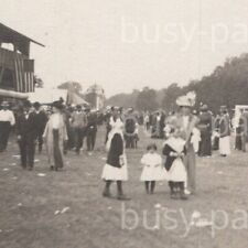 Vintage 1911 RPPC Lee County Fair Scene Family Crowd Amboy Illinois Postcard picture