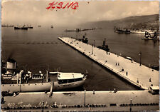 1957 KSNG Tug Boats Ships Port Trieste Italy Ham Radio Amateur QSL Card Postcard picture