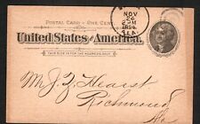 Old Postcard Postal Card Flag Cancel 1894 Jefferson Postage Alabama AL Cancel picture