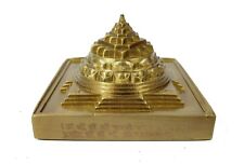 Meru Shri Yantra Fine Lesar Cutting For Wealth & Sucess In Life Brass Energized picture
