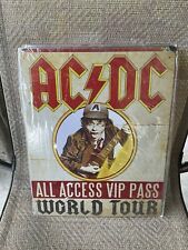 12 x15  INCH AC/DC WORLD TOUR  Tin Sign VIP Pass Backstage All Access Rock New picture