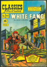 Classics Illustrated #80 VG White Fang HRN 87 2nd Print VTG Silver Age picture