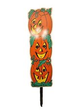 Vintage RARE Halloween Yard Art Pumpkin Tower 1996 Jack O Lantern Totem Vg Shape picture