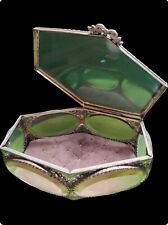 Large Antique Vintage Ormolu High Quality Bronze N Crystal Jewelry Casket  picture
