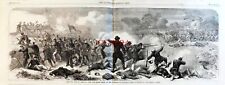 America Civil War 'The Federals Last Stand at Manassas' Antique 1862 Print E11/N picture