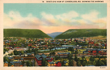Birds Eye View Cumberland Maryland Narrows Potomac River Postcard picture