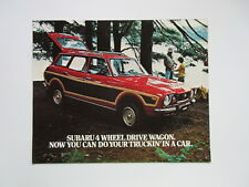1977 SUBARU 4 WHEEL DRIVE WAGON WOODY DEALER SALES BROCHURE US SKI TEAM picture