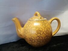  Vintage Hall 2 cup Yellow Gold French Daisy Teapot Yellow  (Small Flaw See Pic) picture