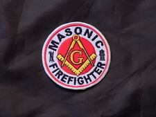 Masonic Firefighter Square Compass Patch Round Iron Sew Freemason Fraternity NEW picture