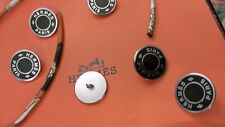 Hermes Button Single 19 mm silver /black metal Made in France picture