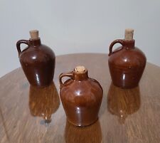 Jugs Roycroft Products Co 3 Little Brown Jugs, East Aurora NY Pottery-Vintage picture