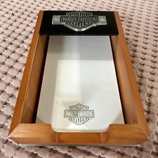 Harley Davidson Motor Cycle Wooden Note Pad Desk Box Holder  picture