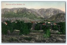 1906 Aerial Birdseye View Town Trees Monrovia Mountains California CA Postcard picture