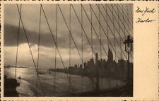 New York Harbor NY skyline from bridge ~ postcard  sku171 picture