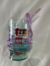 2012 Lego Friends cup with Real Lego Bricks In Base with purple STRAW picture