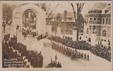 Auburn, NY: RPPC 1919 WWI Welcome Home Parade, vtg New York Real Photo Postcard picture