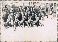 1940s Affectionate Men Trunks Bulge Pretty Women Bikini Beach Gay int Vint Photo picture