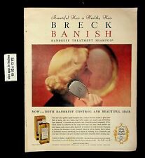 1959 Breck Banish Dandruff Treatment Shampoo Vintage Print Ad 21503 picture