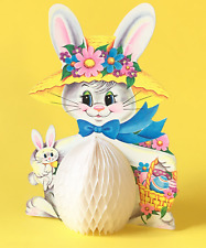 Vintage Eureka Honeycomb Easter Decorations Bunny Rabbit 10