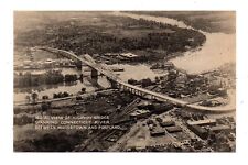 MIDDLETOWN, CT ~ OVERVIEW OF RIVER HIGHWAY BRIDGE, COLLOTYPE PUB ~ used 1938 picture