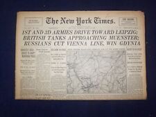 1945 MARCH 29 NEW YORK TIMES - 1ST AND 3D ARMIES DRIVE TOWARD LEIPZIG - NP 6680 picture