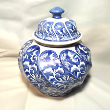 VERY LARGE ASIAN GINGER JAR MADE IN CHINA BLUE AND WHITE 10