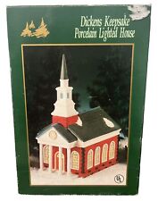 Dickens Keepsake Porcelain Lighted Christmas Village Church House O’Well Novelty picture