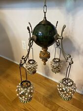 Vintage Rare Mackenzie-Childs Hand Painted Wittika Oil Lamp  ChandelierGorgeous picture
