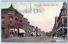 1910 Water Street Looking North Business District Sparta Wisconsin WI Postcard picture