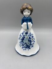 Vintage Porcelain China Bell Woman With Gift Musical Figurine picture