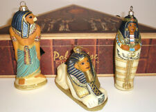 POLONAISE - EGYPTIAN 3-PC GLASS SET - HINGED PYRAMID WOODEN BOX - RARE AP 260 picture