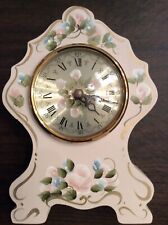 Clock Battery Operated. Quartz. Made In U.S.A. Enclosed in Curved Wood &Painted picture