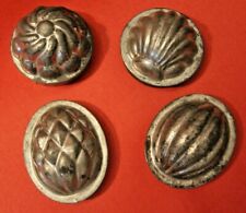 Vintage Set of 4 Tin Lidded Molds England Shiny Shell Artichoke Martha Stewart picture