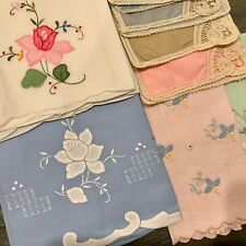 Vintage Embroidered Floral Hostess Hand Towels LOT picture