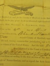 The Paper Granting entry In To The u.s.a.on April 4th 1857.By the State Of Conn. picture